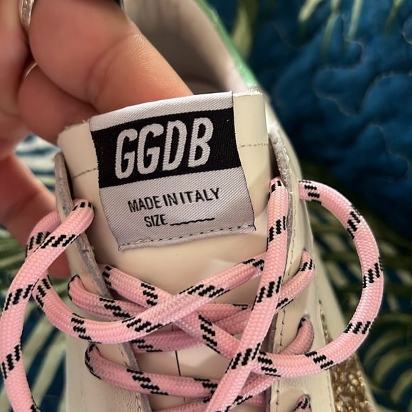 Women's Hi Star with platinum glitter star and aqua green heel tab - Picture 6 of 7